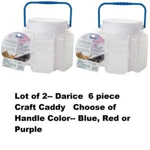 Lot of 2 DARICE 6 pc Craft Caddies Caddy  Jewelry Making Beading Findings Travel